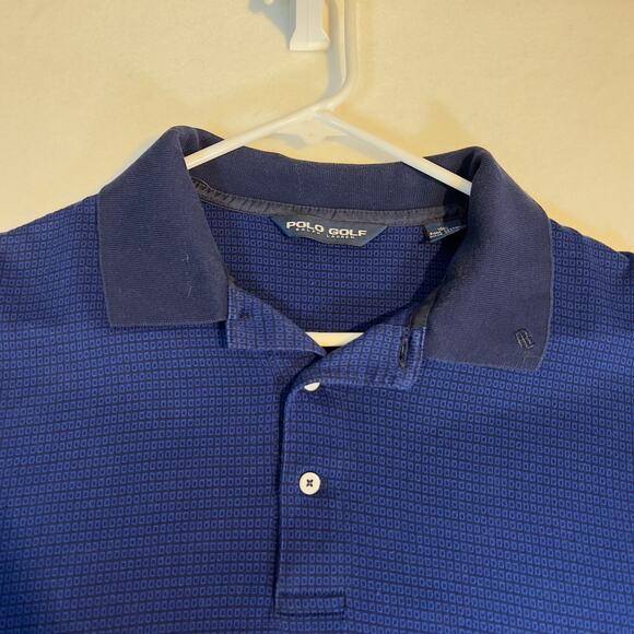 Polo Golf Ralph Lauren 100% Pima Cotton Polo Shirt Men's XL Blue Check Resort - Picture 4 of 9